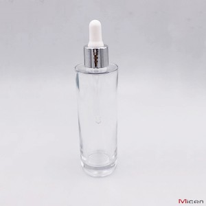 100ml Clear thick base glass bottle with teat dropper