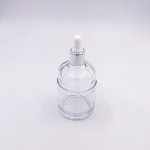 110ml Clear glass thick base bottle with Teat dropper
