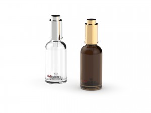 20-100ml Clear/Amber Glass Bottle with Push Button Dropper