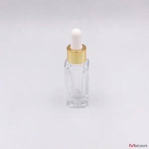 15ml Square Clear glass thick base bottle with Teat dropper