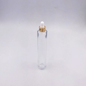 Frasco de vidro transparente de 30 ml com conta-gotas