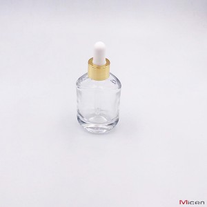 30ml Oval Qalın əsaslı şəffaf şüşə butulka, emzik damcısı ilə