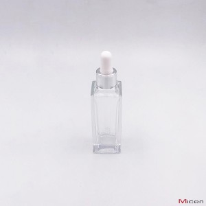 30ml Square glass thick base bottle with dropper