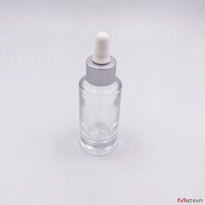 40ml Klara vitra dika bazbotelo kun gutero