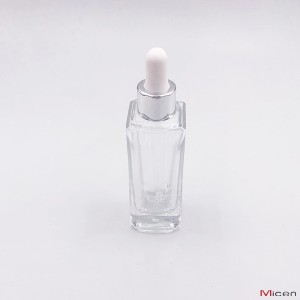 Flacon en verre transparent de 40 ml avec compte-gouttes