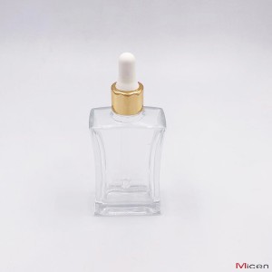 45ml Klara vitra dika bazbotelo kun Teatgutigilo