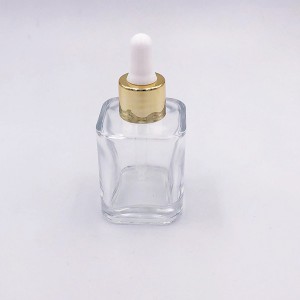 55ml Square glass bottle with dropper