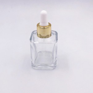 55ml Square glass bottle na may dropper