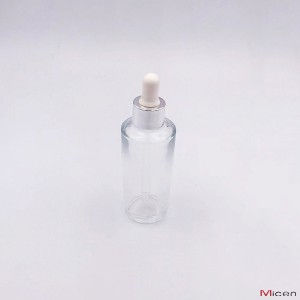 Bouteille en verre transparent de 60 ml avec compte-gouttes