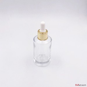 60 ml прозрачна стъклена бутилка с дебела основа и капкомер