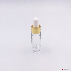 Flacon en verre à base épaisse de 8 ml avec compte-gouttes