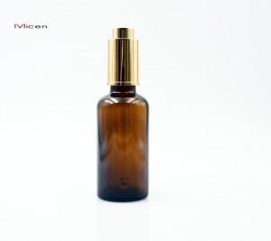 20-100ml amber glass bottle with Push button dropper