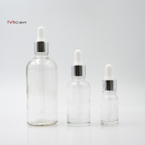 5-100 ml doorzichtige glazen fles met druppelaar