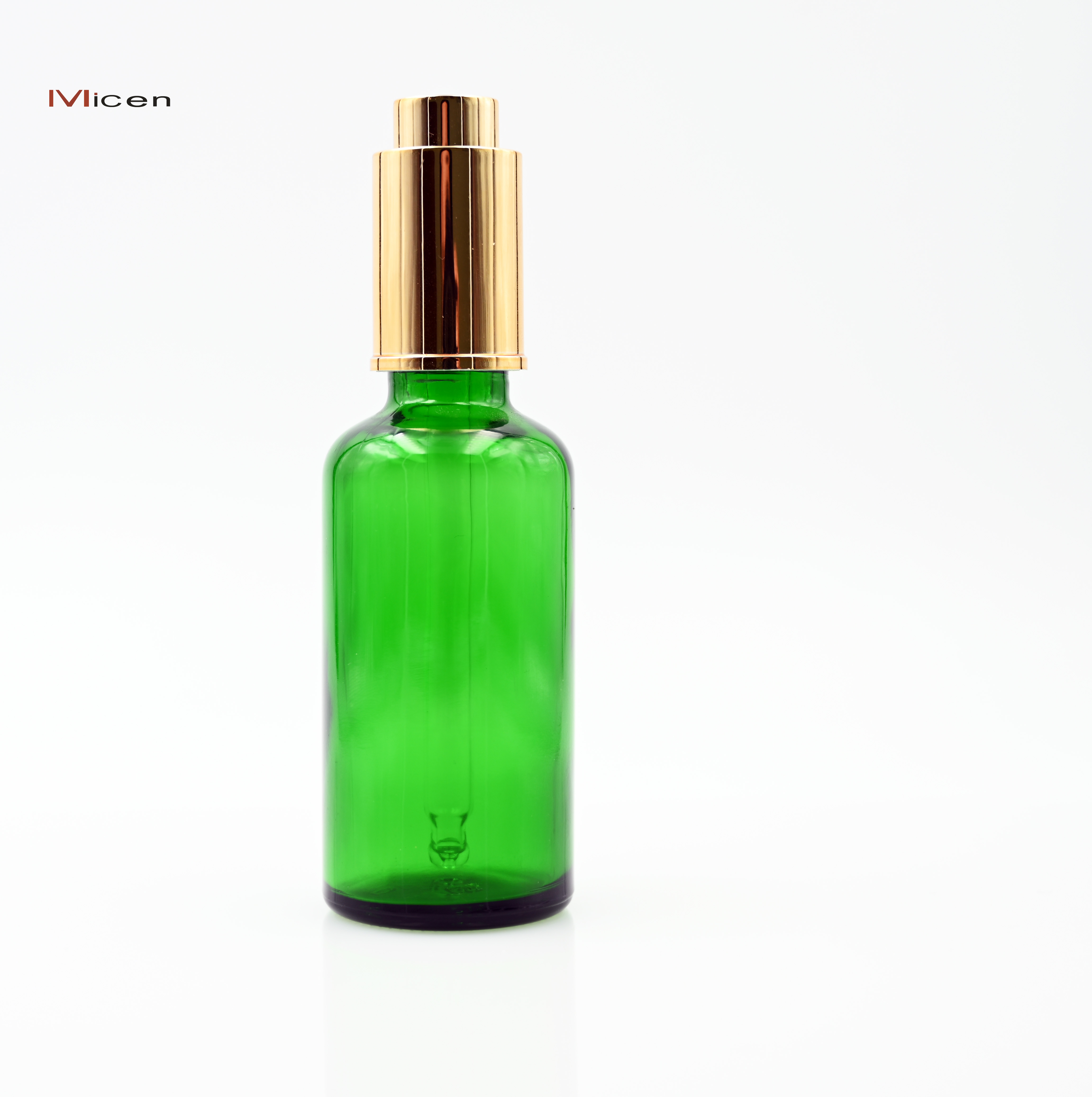 20-100ml Green glass bottle with Push button dropper Featured Image