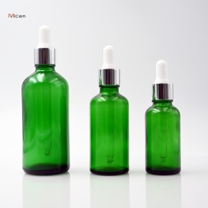 5-100ml Green glass bottle with dropper