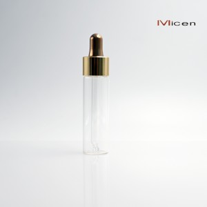 20ml clear glass bottle with shiny UV Teat Dropper